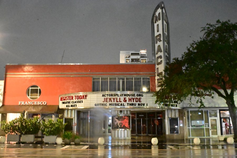 The Miracle Theatre on a rainy evening